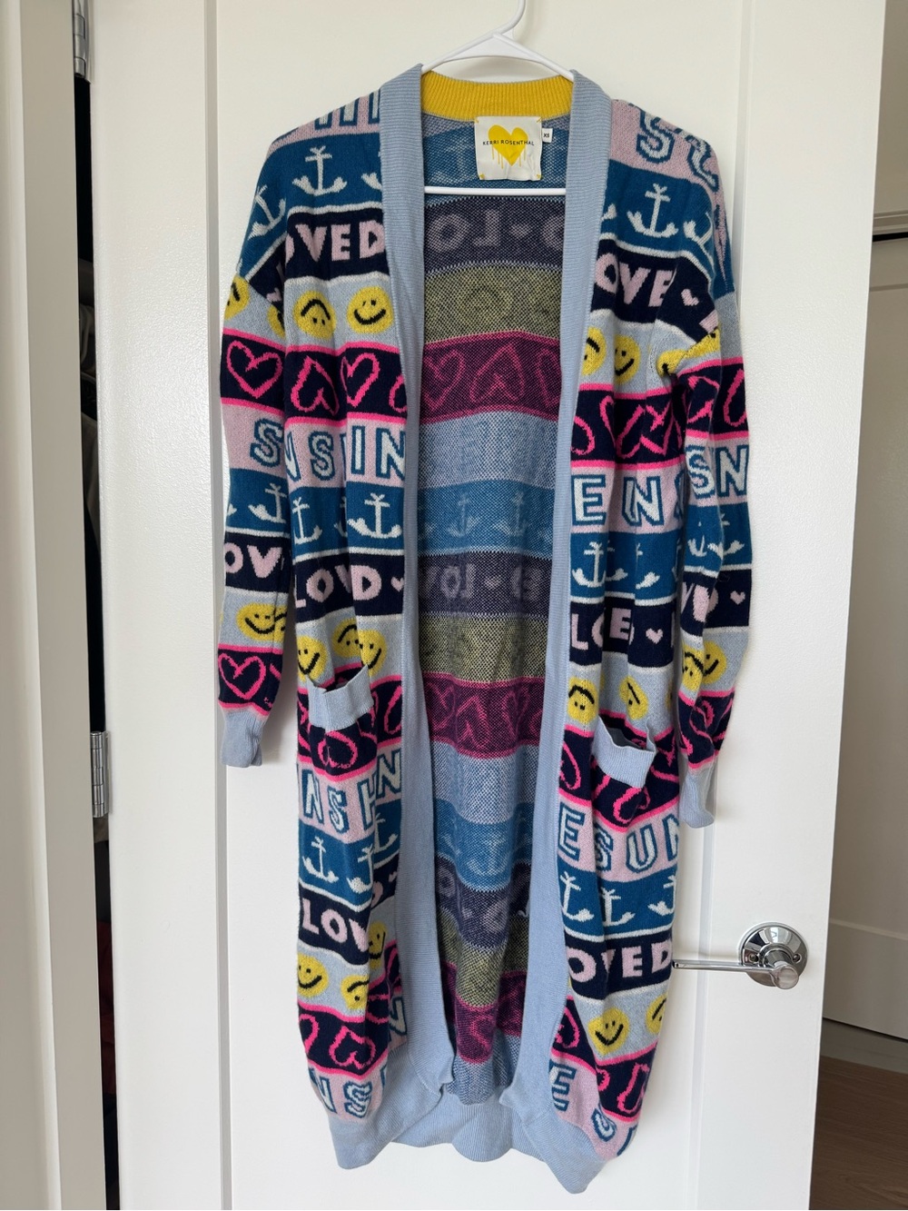 Kerri Rosenthal Cashmere Long Graphic Cardigan